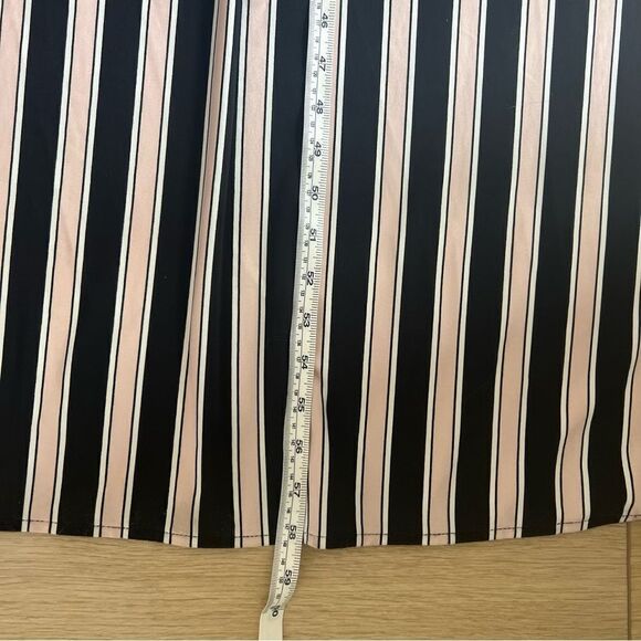 Maurices Stripe Print Maxi Dress Pink Black White Chevron Spaghetti Strap Medium - Picture 10 of 13
